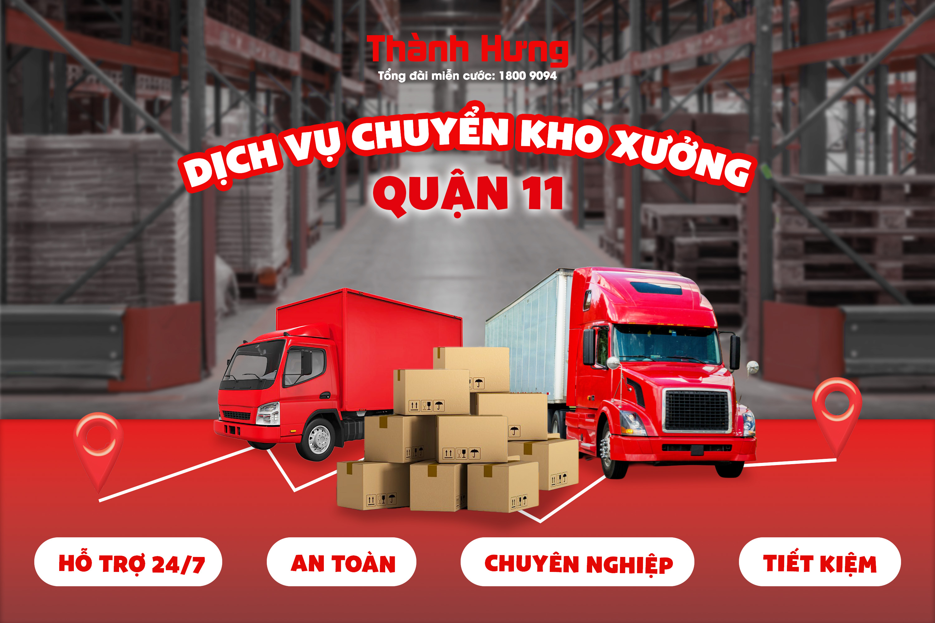 Dịch vụ chuyển kho xưởng quận 11 trọn gói
